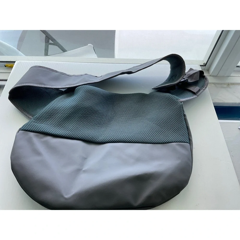 Pet Carrier Sling Polyester Gray Buckle Strap Sporty